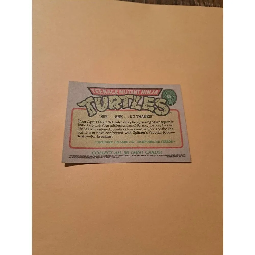 1989 Topps TMNT Trading Card 59 Teenage Mutant Ninja Turtles - Picture 2 of 2